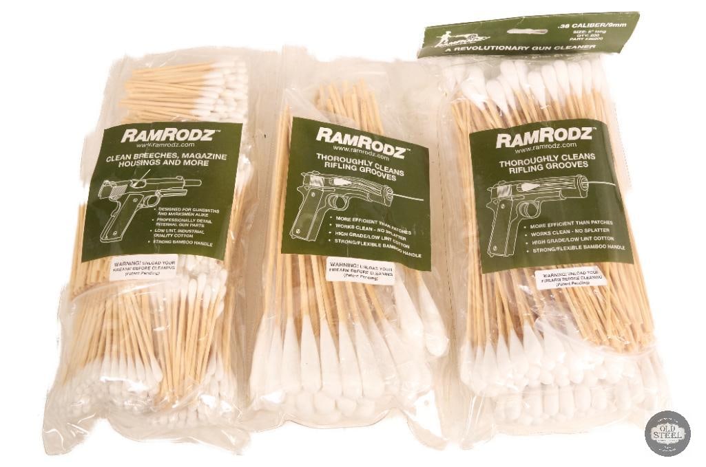 Lot of 3 Packs Gun Cleaning Cotton Swabs Firearm Maintenance Applicators: This lot includes three packs of gun cleaning cotton swabs designed for detailed firearm maintenance and cleaning tasks. These applicators are ideal for reaching tight areas, applying solvents, and