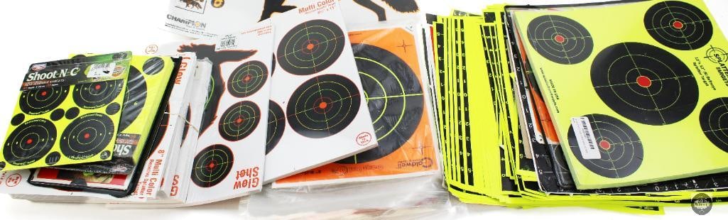 Large Lot of Various Shooting Targets Assorted Practice & Range Targets: This large lot includes a mixed assortment of shooting targets designed for a variety of firearms and training applications. The selection features different styles and formats suitable for pistol, ri