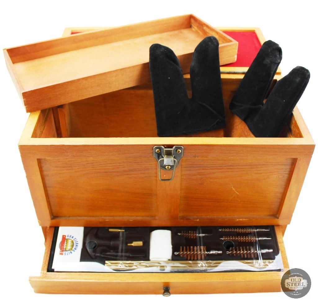 Wooden Case for Gun Cleaning Gear Storage & Organization Box: This wooden storage case is designed for organizing and storing gun cleaning gear, tools, and maintenance accessories. Built with a classic wood construction, it provides a sturdy and protective