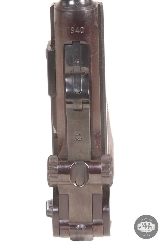 Mauser 42 Code Luger 9mm C&R Mfg 1940 Waffenamt 4 Inch Barrel - 8