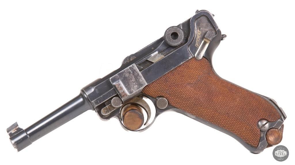 DWM Luger 30 Luger WWI German Pistol Stock Lug C&R Toggle Lock: Up for auction is a German-made DWM Luger chambered in .30 Luger (7.65x21mm). This WWI-era pistol features the iconic toggle-lock design and classic profile that made the Luger one of the most