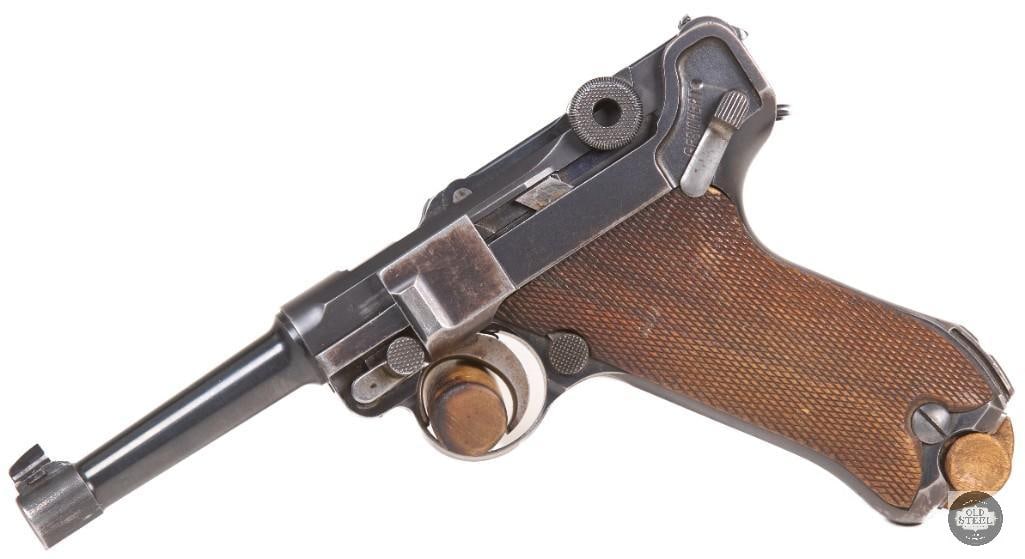 DWM Luger 30 Luger WWI German Matching Numbers Wood Grips C&R: Up for auction is a German-made DWM Luger chambered in .30 Luger (7.65x21mm). This WWI-era pistol features the iconic toggle-lock action and classic Luger profile that made it one of the most recogniz