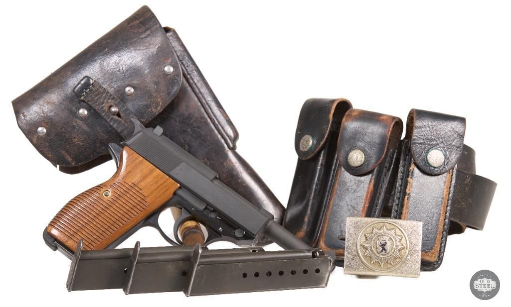 Walther P1 P38 9mm West German West Bundeswehr W/ Complete Rig MFG 1977: Up for auction is a Walther P1 chambered in 9mm Luger. The Walther P1 is a post war variant of the famous P38 from WW2, the pistol was used by West Germany and Germany after the unification of Germany