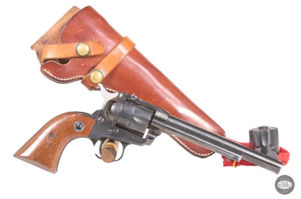 Ruger Single Six .22 LR/.22 Mag C&R 6.5" Barrel w/ Extra Cylinder & Holster: This Ruger Single Six is chambered in .22 LR and includes the desirable extra .22 Magnum cylinder, allowing the shooter to enjoy both chamberings in one versatile revolver. Featuring a 6.5-inch