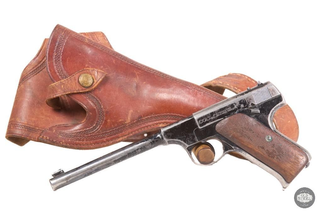 Colt Pre Woodsman .22 LR C&R Target Pistol Classic Pre War Colt Auto MFG C.1924 W/ Holster: Up for auction is a USA-made Colt Pre Woodsman chambered in .22 LR. This pistol was manufactured circa 19221923 and represents one of the finest early American semi-automatic target pistols ever