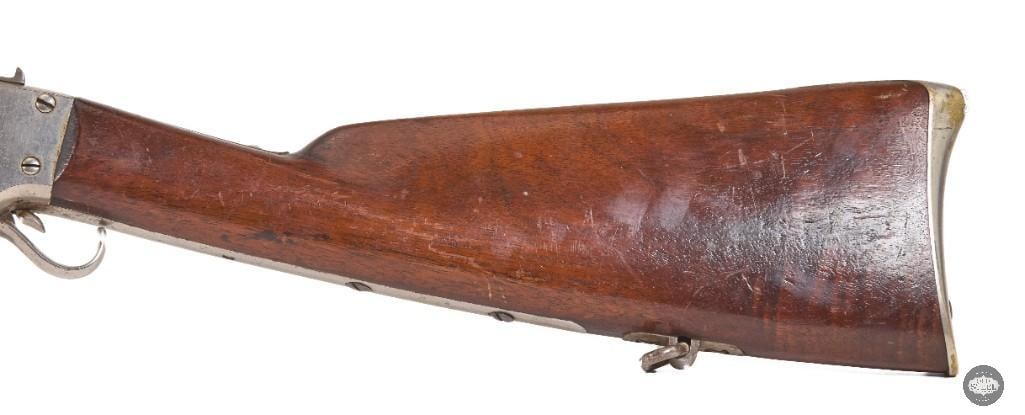 RARE Sharps & Hankins Model Navy Carbine .52 Rimfire Antique w/ Nickel Finish & Leather Shroud - 2