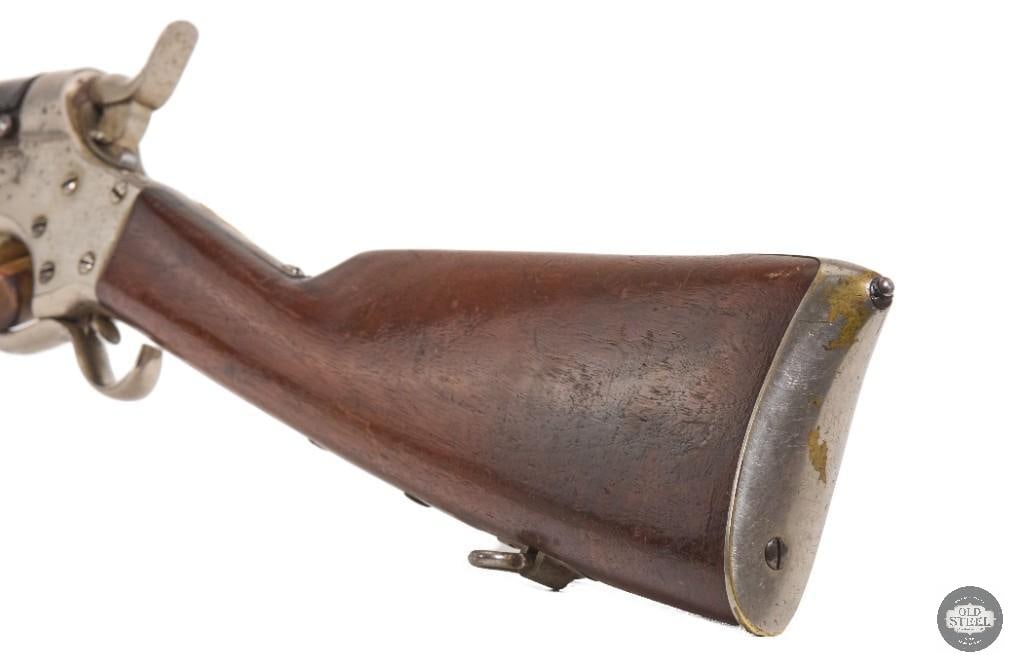 RARE Sharps & Hankins Model Navy Carbine .52 Rimfire Antique w/ Nickel Finish & Leather Shroud - 6