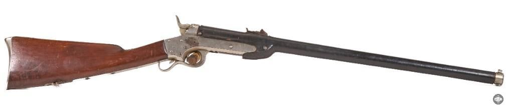 RARE Sharps & Hankins Model Navy Carbine .52 Rimfire Antique w/ Nickel Finish & Leather Shroud - 8