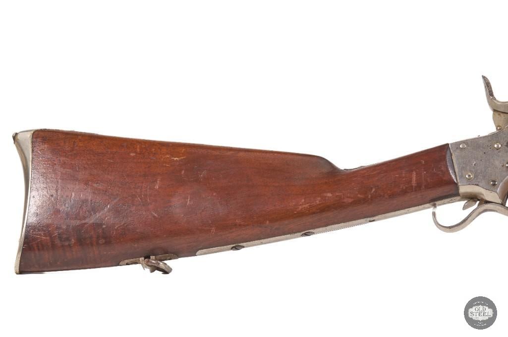 RARE Sharps & Hankins Model Navy Carbine .52 Rimfire Antique w/ Nickel Finish & Leather Shroud - 9
