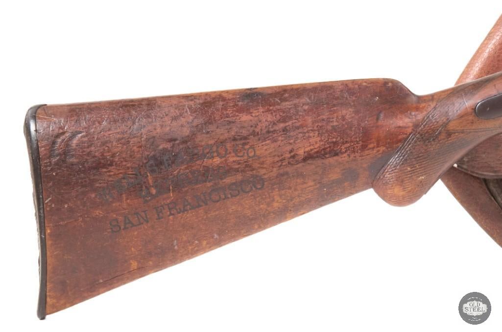 Wells Fargo Marked Antique Moore SxS 12 Ga Shotgun Damascus 20" - 2