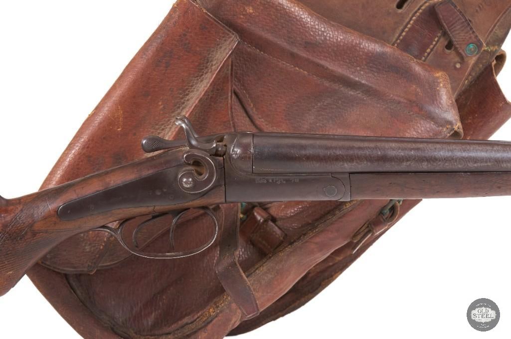 Wells Fargo Marked Antique Moore SxS 12 Ga Shotgun Damascus 20" - 3