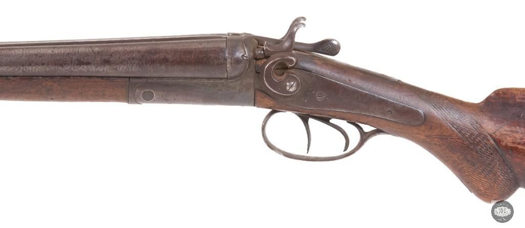 Wells Fargo Marked Antique Moore SxS 12 Ga Shotgun Damascus 20" - 7
