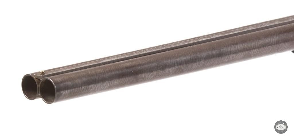 Wells Fargo Marked Antique Moore SxS 12 Ga Shotgun Damascus 20" - 9