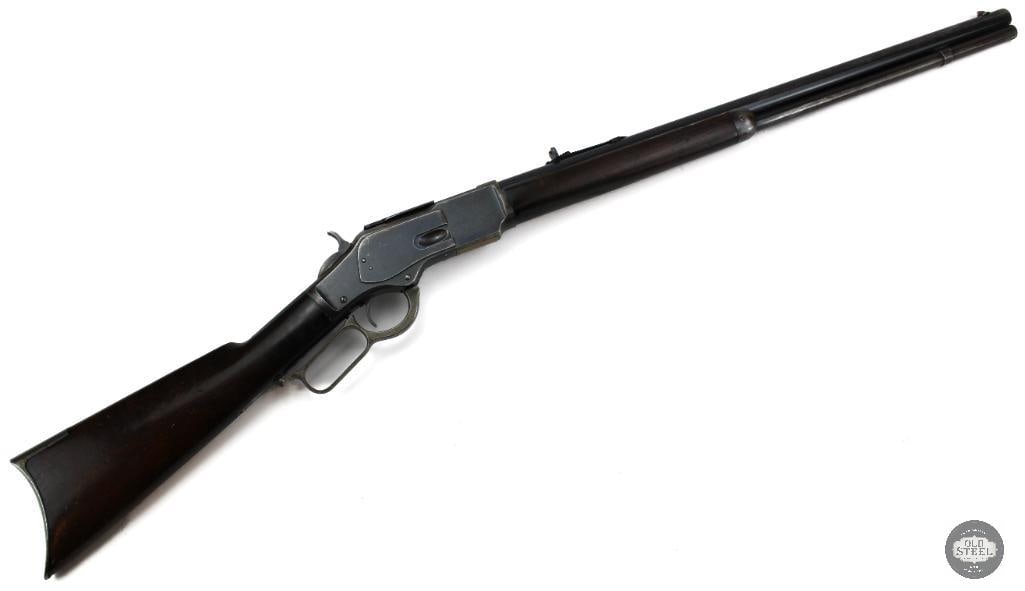 Beautiful Winchester Model 1873 .44 WCF MFG 1900 Lever Action Rifle Antique: This Winchester Model 1873 was manufactured in 1900 and is chambered in .44 WCF (.44-40 Winchester). It features a 24.5-inch barrel with a 13-inch length of pull. The rifle is in functional mechanical