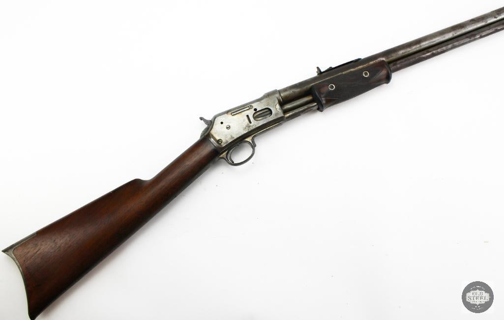 Colt Lightning Medium Frame Pump Rifle .32 Cal MFG 1886 Antique 26" Barrel: his Colt Lightning medium frame pump-action rifle is chambered in .32 caliber and was manufactured in 1886. It features a 26-inch barrel with a 13-inch length of pull. The rifle is in non-fully