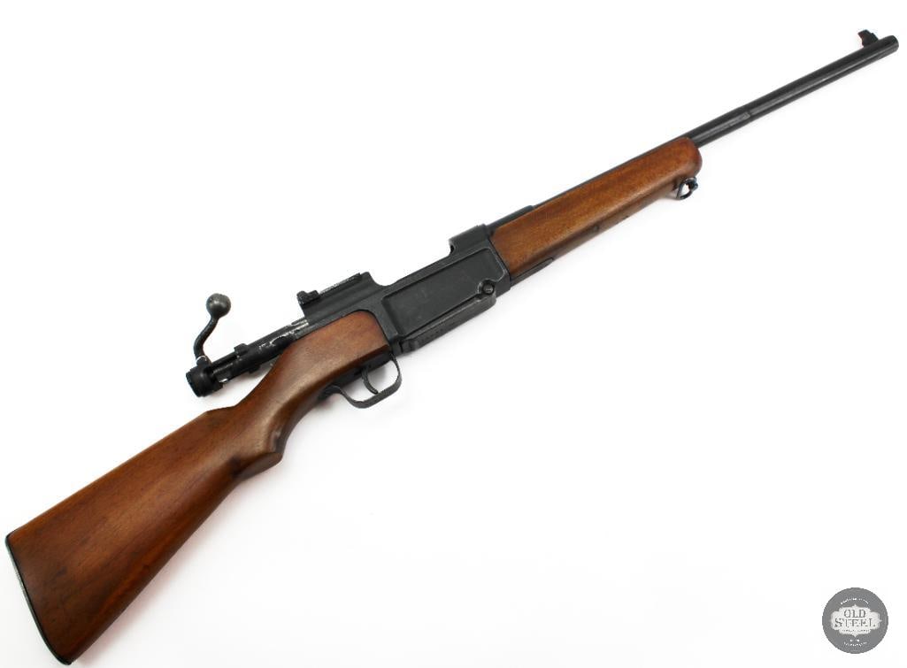 French MAS 36 Sporter 7.5x54mm Shortened Handguard Bolt Action Rifle: This French MAS 36 is a bolt-action rifle originally chambered in 7.5x54mm French and has been sporterized with a shortened handguard and modified configuration. The MAS 36 is known for its robust,