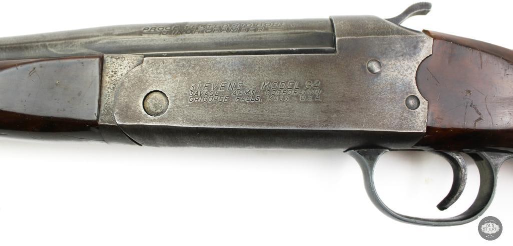 Stevens Model 94 .410 Break Action Shotgun 24.5" Barrel 13.5" LOP w/ Clay Thrower - 12