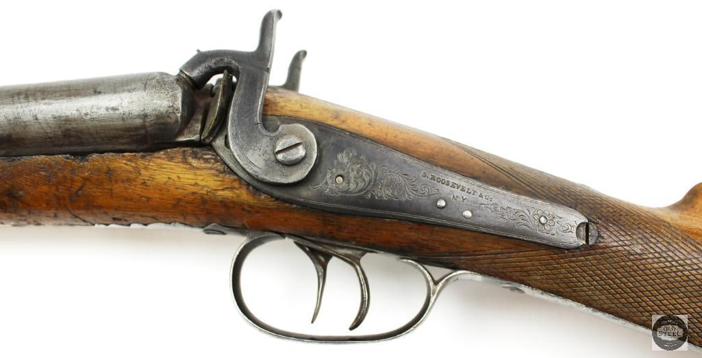 Antique S. Roosevelt & Co. 12 Ga Percussion Double Barrel Shotgun - 10