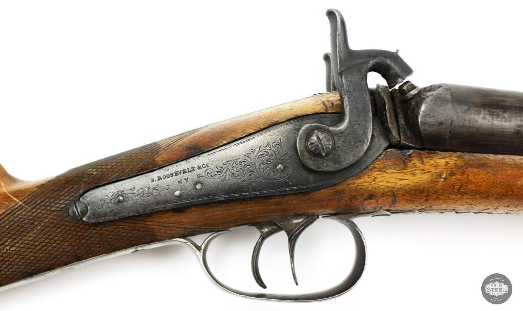 Antique S. Roosevelt & Co. 12 Ga Percussion Double Barrel Shotgun - 5