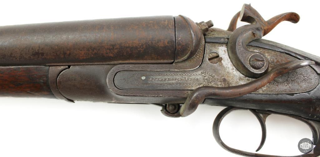 J.P. Clabrough & Bros 12 Ga Antique Hammer Double Black Powder Shotgun - 10
