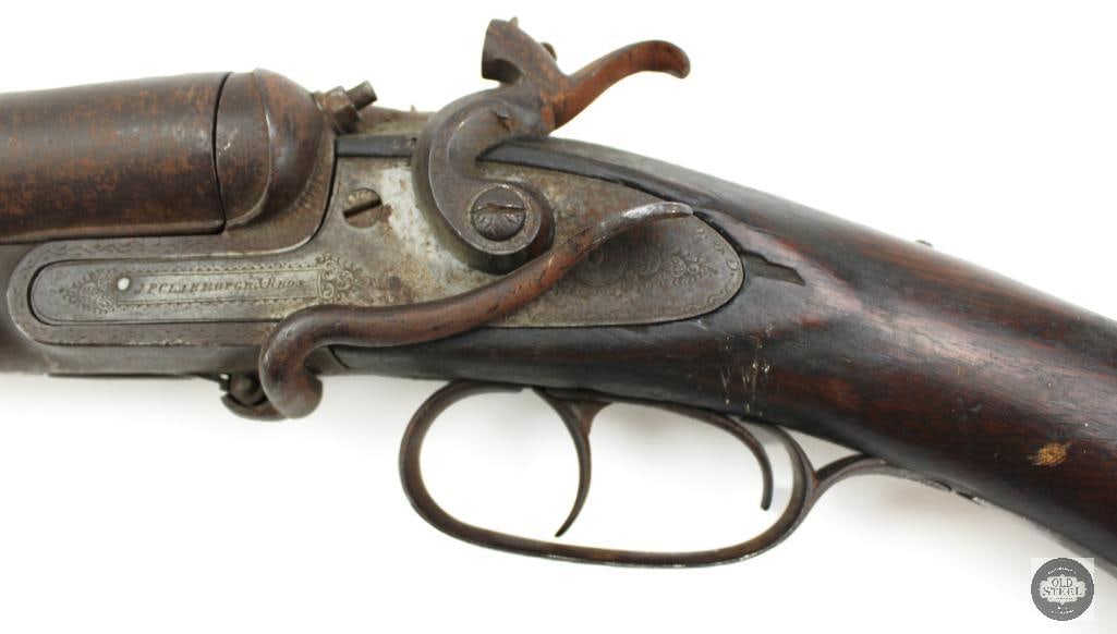 J.P. Clabrough & Bros 12 Ga Antique Hammer Double Black Powder Shotgun - 11