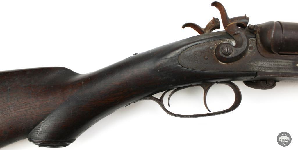 J.P. Clabrough & Bros 12 Ga Antique Hammer Double Black Powder Shotgun - 4
