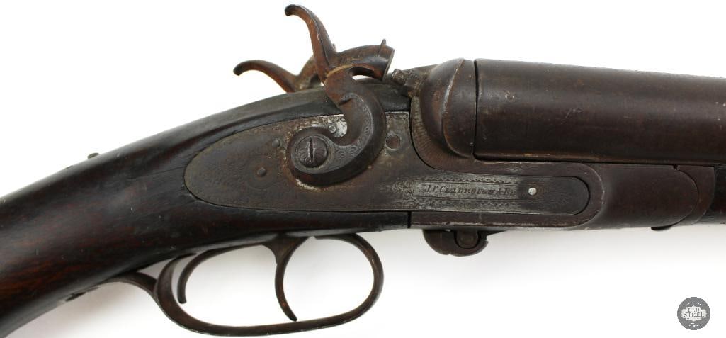 J.P. Clabrough & Bros 12 Ga Antique Hammer Double Black Powder Shotgun - 5