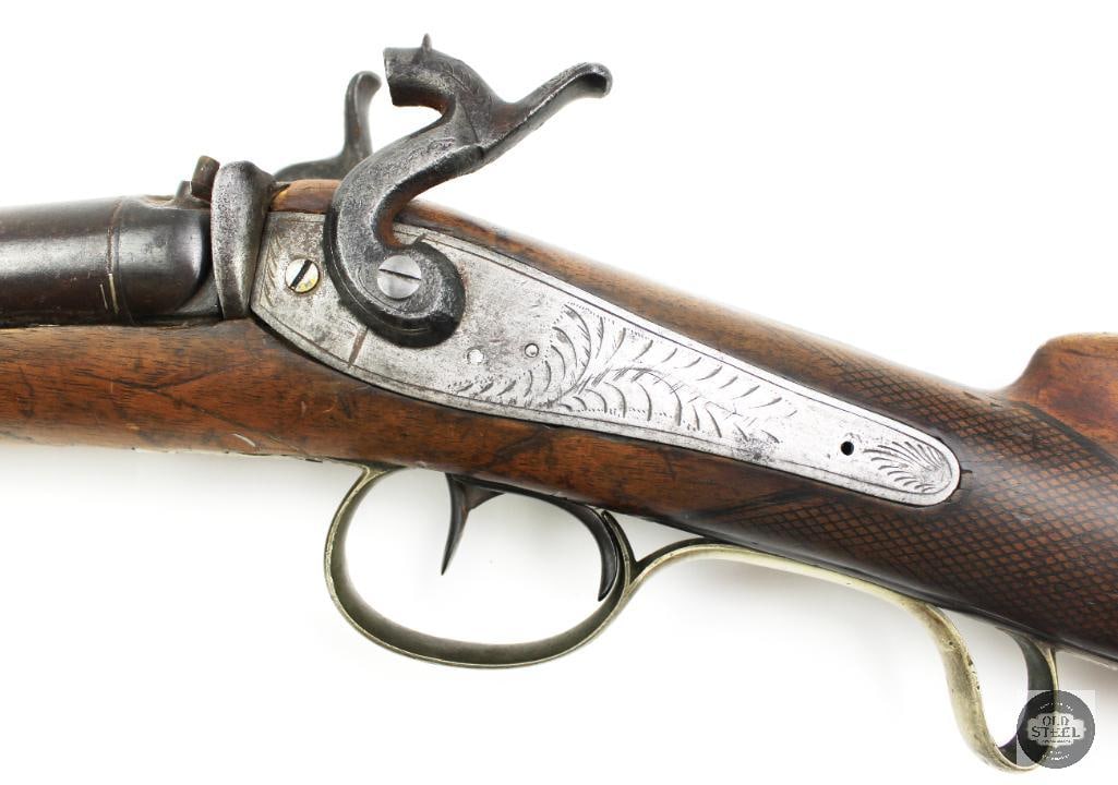 Antique Unknown Maker 12 Ga SxS Percussion Double Barrel Shotgun - ANTIQUE - 10