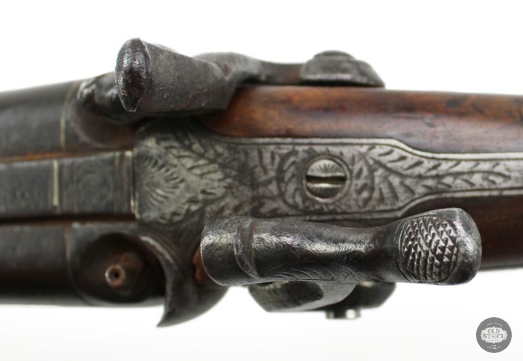 Antique Unknown Maker 12 Ga SxS Percussion Double Barrel Shotgun - ANTIQUE - 14