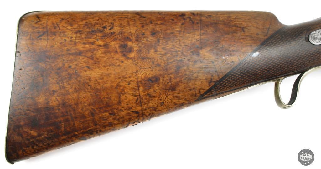 Antique Unknown Maker 12 Ga SxS Percussion Double Barrel Shotgun - ANTIQUE - 3