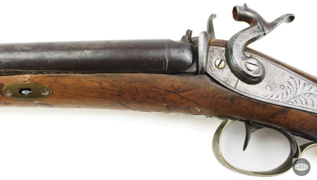 Antique Unknown Maker 12 Ga SxS Percussion Double Barrel Shotgun - ANTIQUE - 9