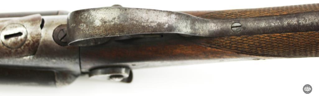 Belgian SxS 12 Ga Antique Hammer Shotgun 29.75" Double Barrel - 14