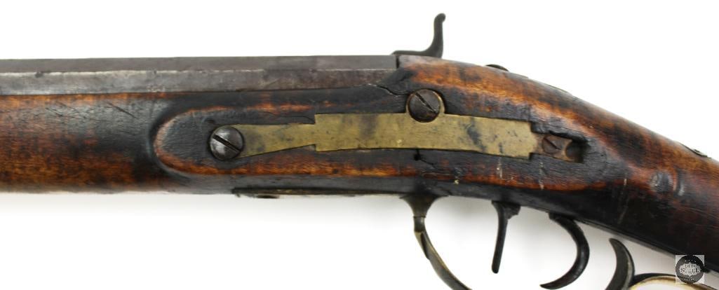 Unknown Maker .38 Cal Percussion Black Powder Rifle Octagon Barrel Double Set Triggers - 11