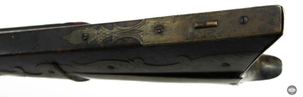 Unknown Maker .38 Cal Percussion Black Powder Rifle Octagon Barrel Double Set Triggers - 18