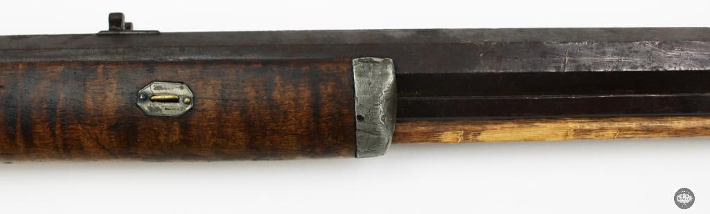 Unknown Maker .38 Cal Percussion Black Powder Rifle Octagon Barrel Double Set Triggers - 7