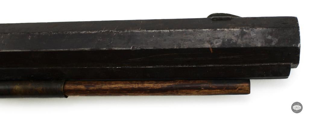 Unknown Maker .38 Cal Percussion Black Powder Rifle Octagon Barrel Double Set Triggers - 8