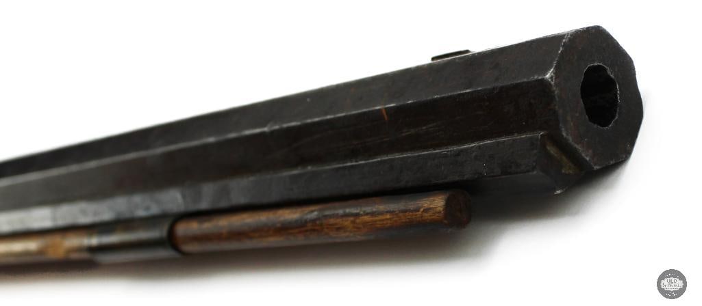 Unknown Maker .38 Cal Percussion Black Powder Rifle Octagon Barrel Double Set Triggers - 9
