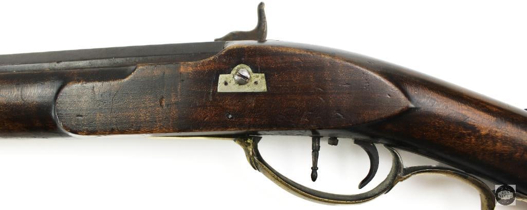 Unknown Maker .38 Cal Percussion Black Powder Rifle Octagon Barrel Double Set Triggers - 10