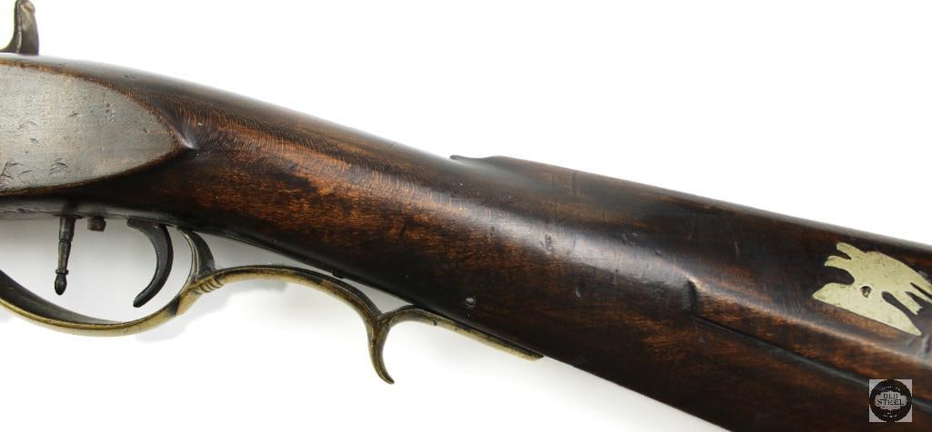 Unknown Maker .38 Cal Percussion Black Powder Rifle Octagon Barrel Double Set Triggers - 11