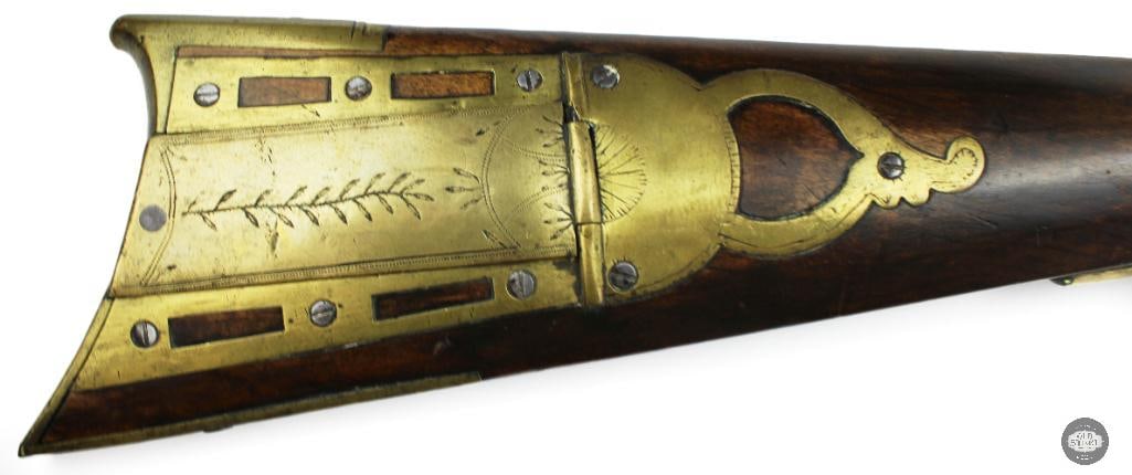 Unknown Maker .38 Cal Percussion Black Powder Rifle Octagon Barrel Double Set Triggers - 3