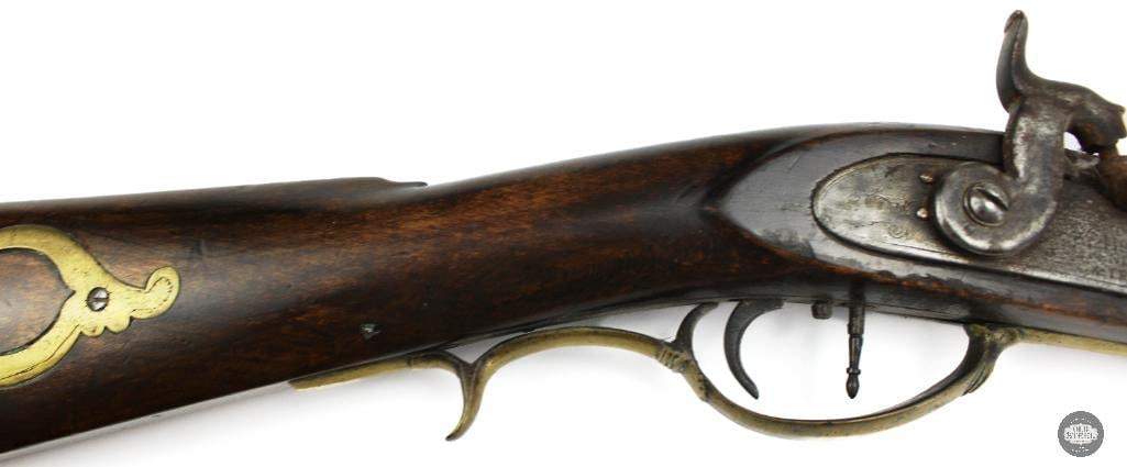 Unknown Maker .38 Cal Percussion Black Powder Rifle Octagon Barrel Double Set Triggers - 4