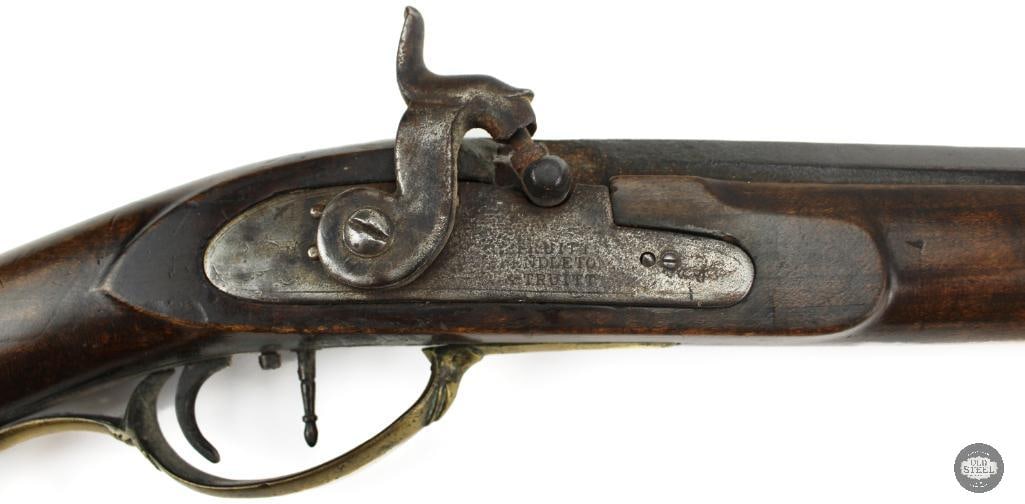 Unknown Maker .38 Cal Percussion Black Powder Rifle Octagon Barrel Double Set Triggers - 5