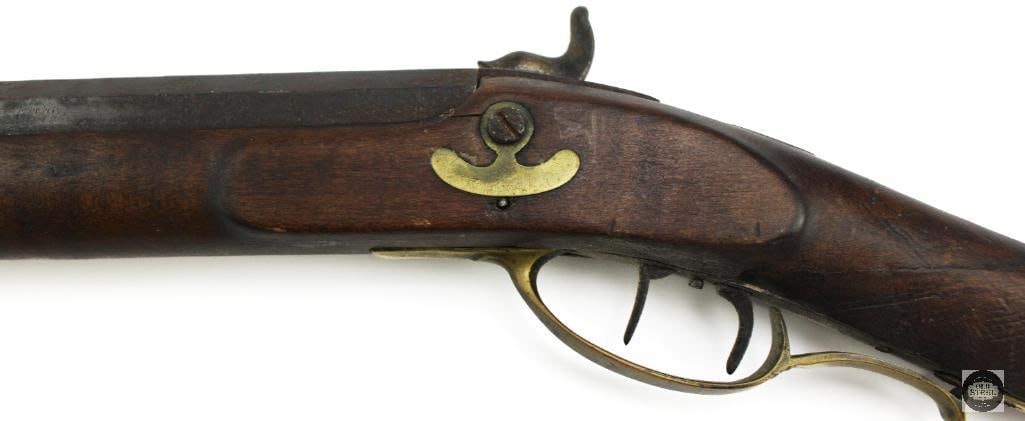 Unknown Maker .32 Cal Percussion Black Powder Rifle Octagon Barrel Double Set Triggers - 12