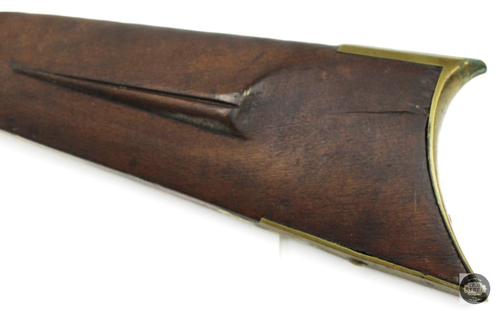 Unknown Maker .32 Cal Percussion Black Powder Rifle Octagon Barrel Double Set Triggers - 14