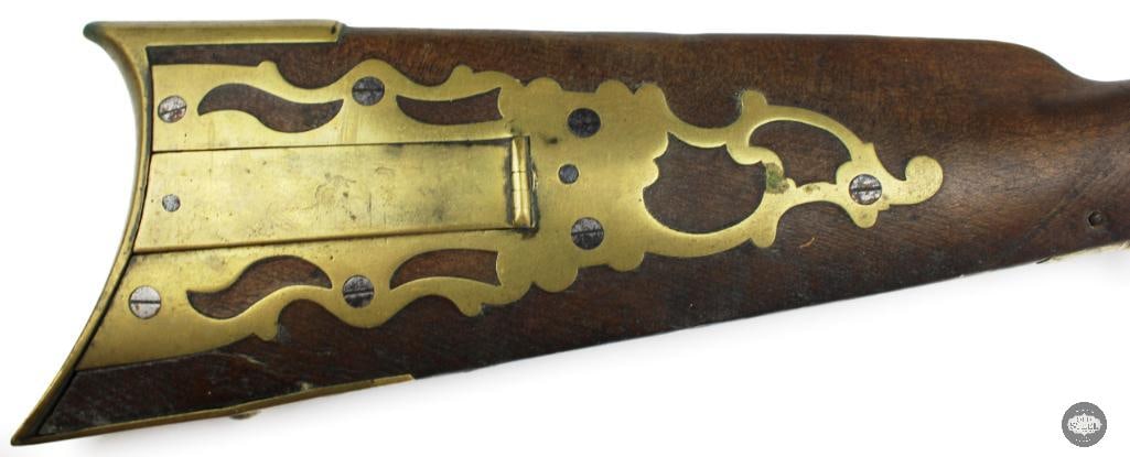 Unknown Maker .32 Cal Percussion Black Powder Rifle Octagon Barrel Double Set Triggers - 3