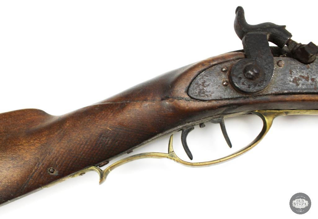 Unknown Maker .32 Cal Percussion Black Powder Rifle Octagon Barrel Double Set Triggers - 4