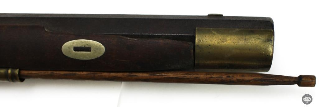 Unknown Maker .32 Cal Percussion Black Powder Rifle Octagon Barrel Double Set Triggers - 8