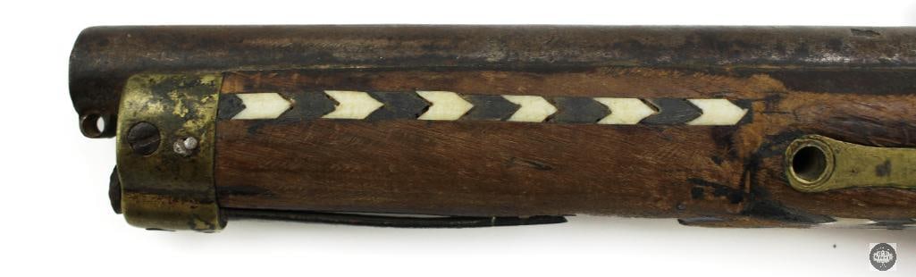 Lot of 3 Antique Muzzleloaders Afghan Jezail Musket & 2 Inlaid Pistols - 14
