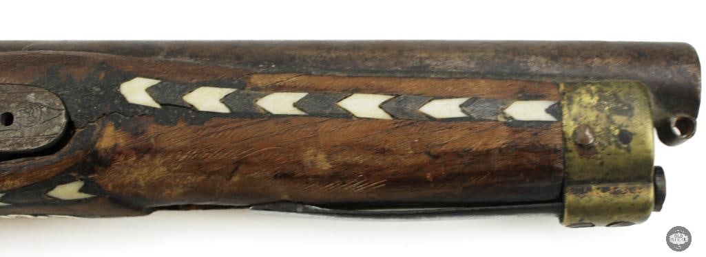 Lot of 3 Antique Muzzleloaders Afghan Jezail Musket & 2 Inlaid Pistols - 20