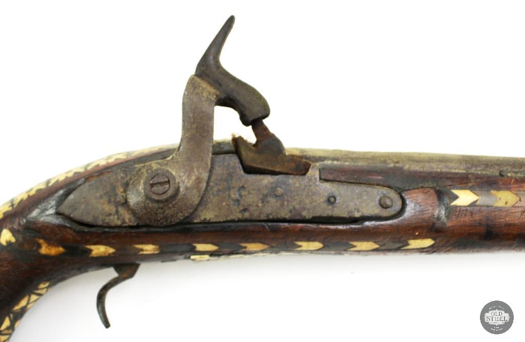 Lot of 3 Antique Muzzleloaders Afghan Jezail Musket & 2 Inlaid Pistols - 7